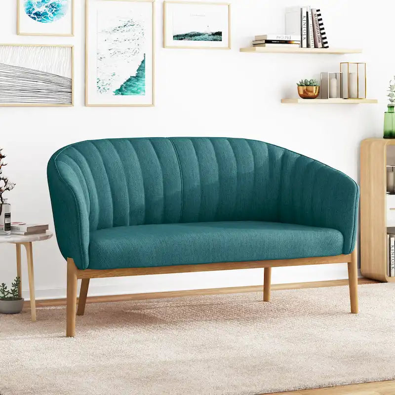 Galena Mid-century Modern Glam Loveseat by Christopher Knight Home