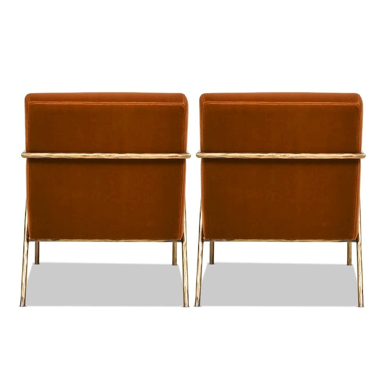 Fauteuil d'appoint en velours avec base en laiton martelé de 24,5 po