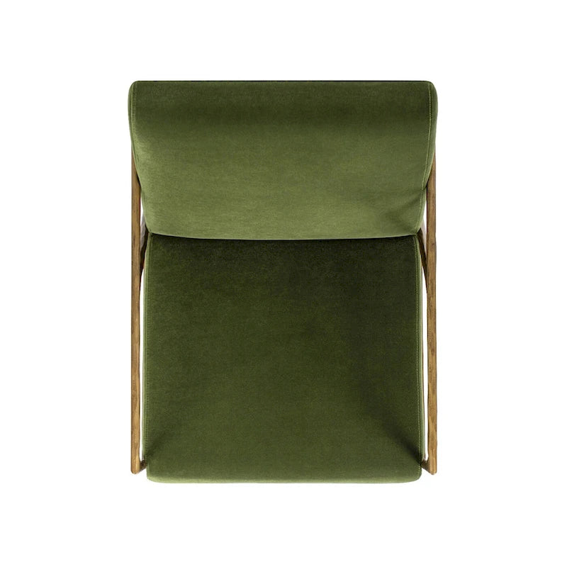 Fauteuil d'appoint en velours avec base en laiton martelé de 24,5 po