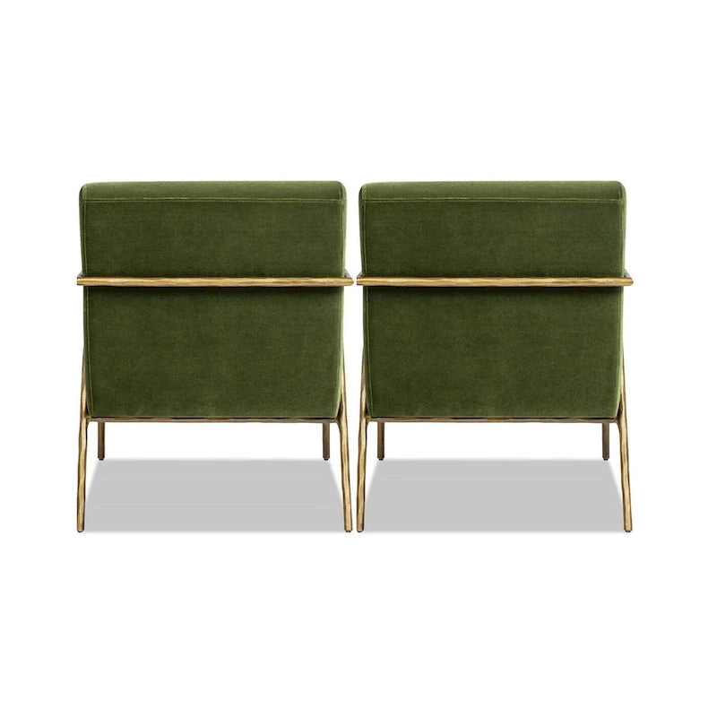Fauteuil d'appoint en velours avec base en laiton martelé de 24,5 po