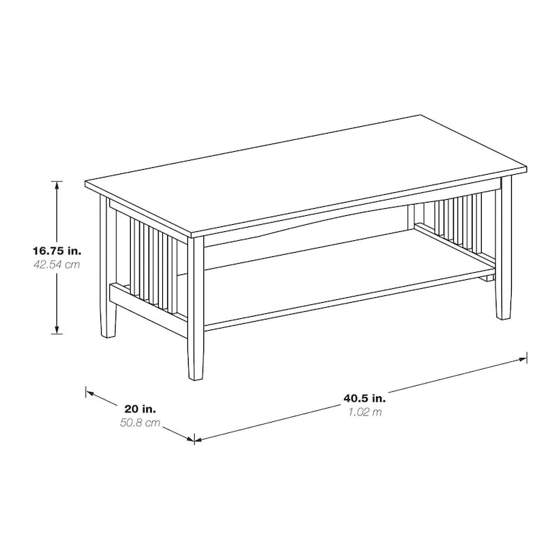 Table basse au fini chêne ton moyen
