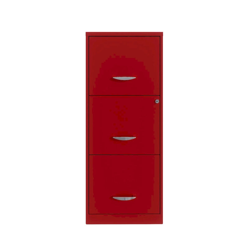 Meuble de classement vertical à 3 tiroirs rouge lave