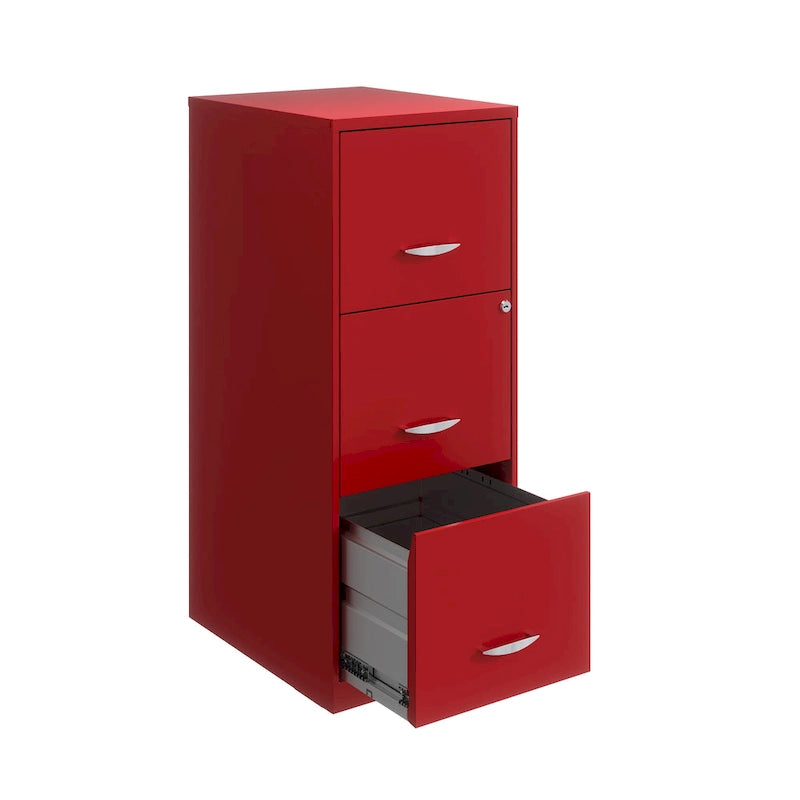 Meuble de classement vertical à 3 tiroirs rouge lave