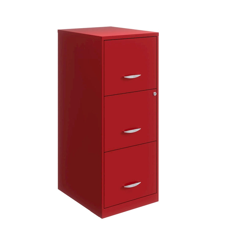Meuble de classement vertical à 3 tiroirs rouge lave