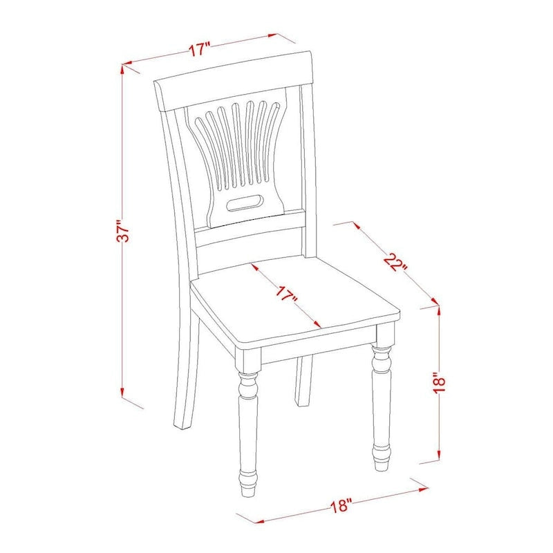 Chaises de salle à manger – Bois massif, ensemble de 2, fini babeurre et cerisier (choix du style de siège)
