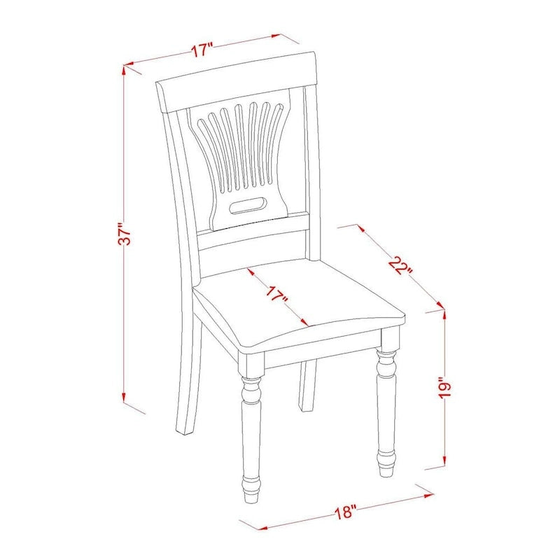 Chaises de salle à manger – Bois massif, ensemble de 2, fini babeurre et cerisier (choix du style de siège)