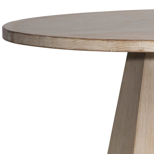 Table à manger piédestal en pin recyclé 48 pouces, finition claire