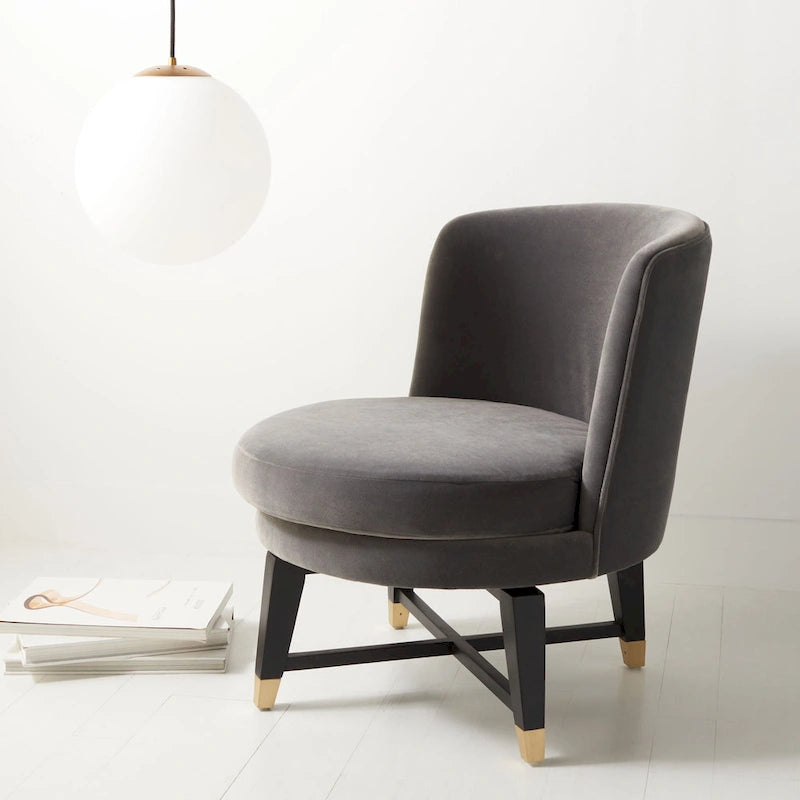 SAFAVIEH Couture Ginetta Swivel Accent Chair - 24 W x 26.8 L x 26 H - 24Wx27Dx26H