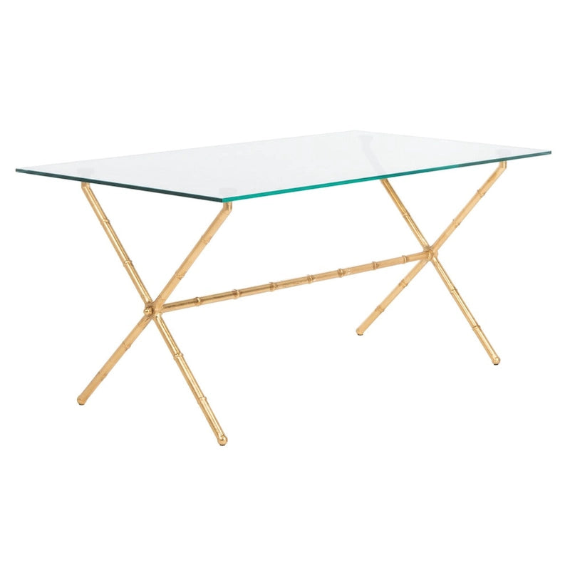 Table d'appoint bronze-argent avec plateau en verre - 37,4 x 19,7 x 17