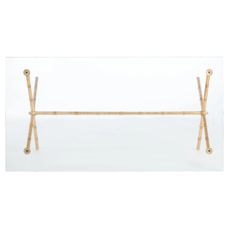 Table d'appoint bronze-argent avec plateau en verre - 37,4 x 19,7 x 17