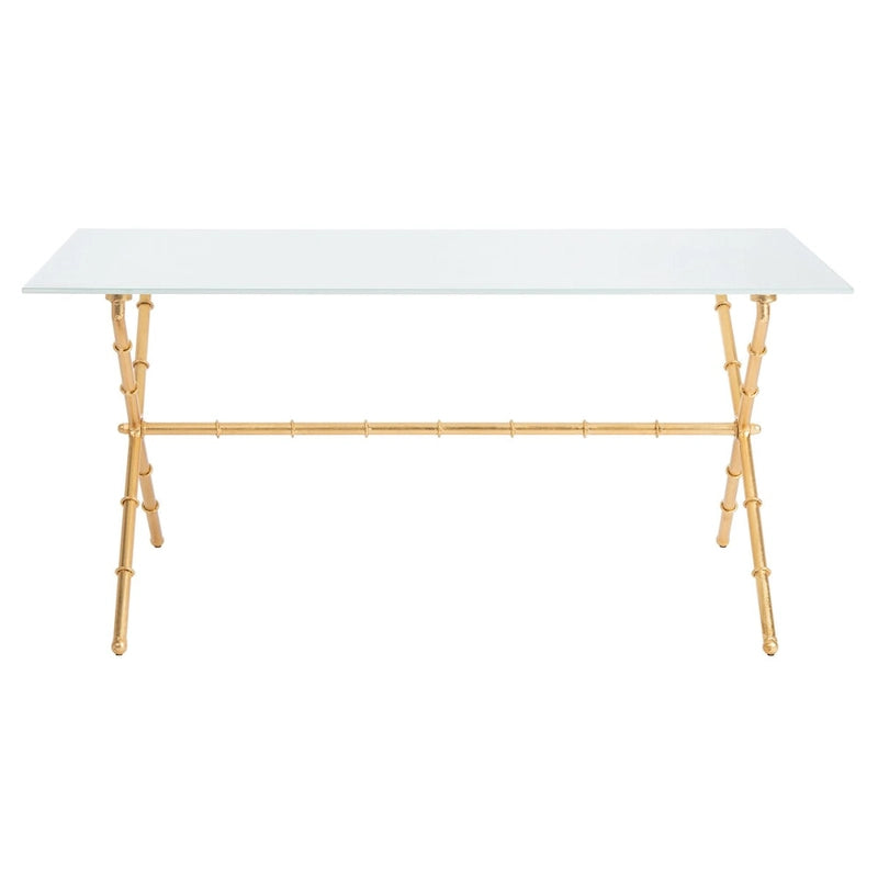 Table d'appoint bronze-argent avec plateau en verre - 37,4 x 19,7 x 17