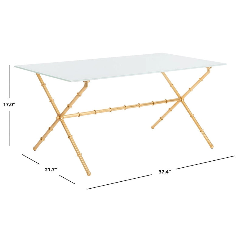 Table d'appoint bronze-argent avec plateau en verre - 37,4 x 19,7 x 17